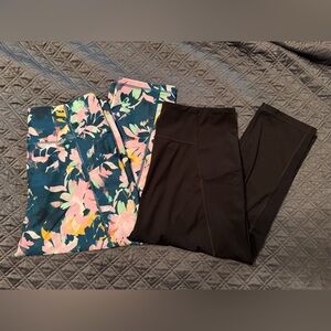 Tek Gear Floral and Black Leggings Set